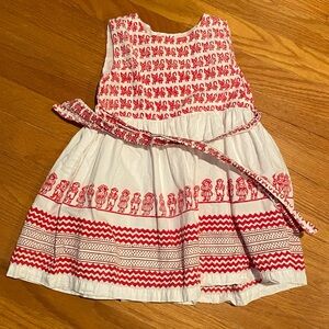 Roller Rabbit Red and White cat Print Dress size 4